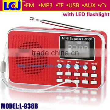 L-938B portable mini MP3 player FM radio speaker