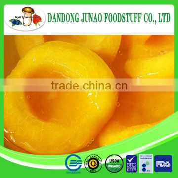 natural fresh canned yellow peach diced in syrup