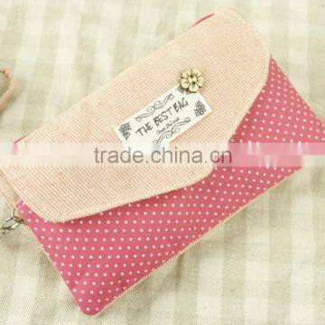 2015 new style cotton fabric lady wallet, man leather wallet, wallet purse