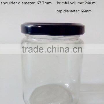 200 ml clear round coconut butter bottles with twist off lug cap