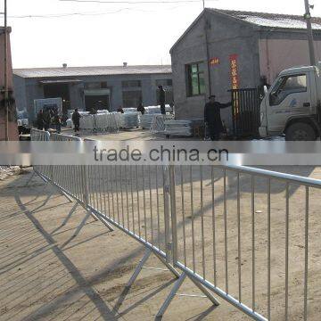 Galvanized Steel/Iron Street Barrier,8ft Heavy Duty Crowd Control Portable Barrier for Project/Road/Event,Manufacturer Custom