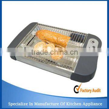 stainless steel and plastic base electric flat toaster