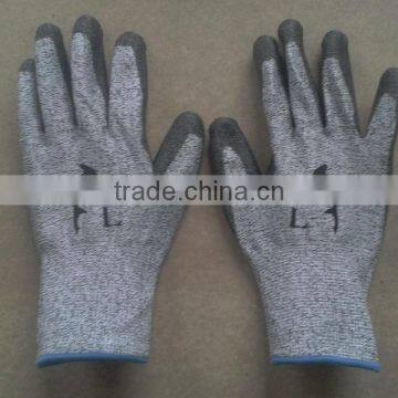 pu Palm Coated HPPE Glass Fiber Safety Gloves photo-4