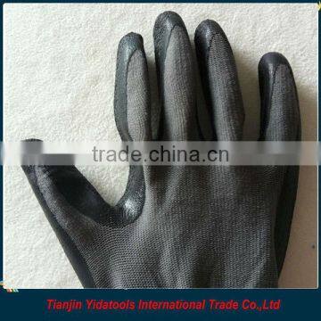 Nylon Lined Black Latex Palm Gloves photo-3