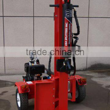 Red 50T Diesel log splitter, wood split machine