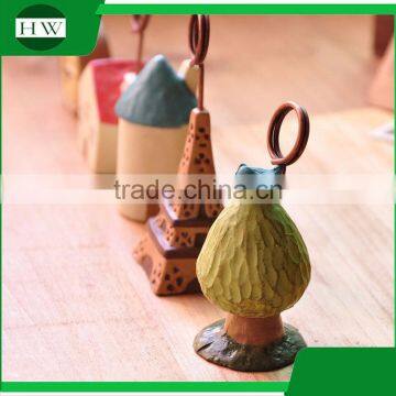 Cheap Mini Resin Cartoon Antique Tower Clock Photo Name Business Card Holder photo-2