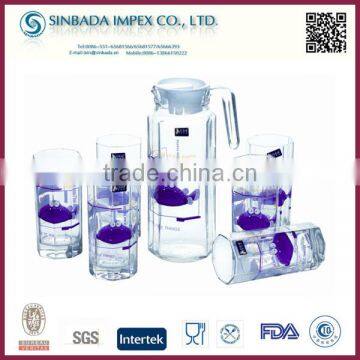 2015 New Hot Selling Drinking Glassware Set, Glass 7pcs Water Set With Decal photo-4