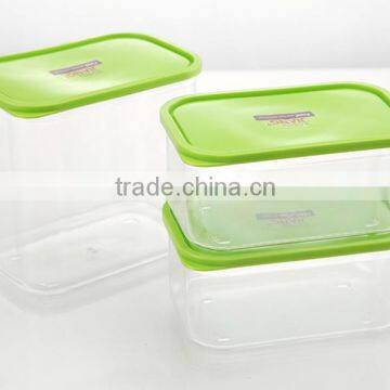 Competitive price food grade 3 pieces plastic container set with cap for sale