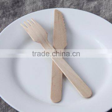 Cheap Food- Grade Biodegradable Birch Wood Cutlery Disposable Wood Spoon Knife and Fork photo-3