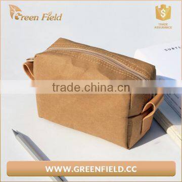 wholesale washable kraft paper brush sets bag waterproof cosmetic bag