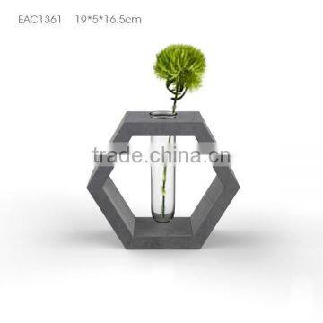 Home Decor Glass Tube Concrete or Cement Garden Flower Pot photo-2
