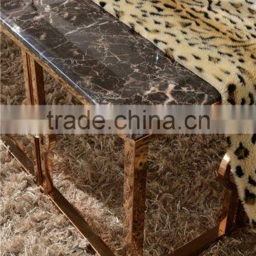 High-endstainless Steel Golden Plated Marble Top Square Center Table Design B818-1 photo-3