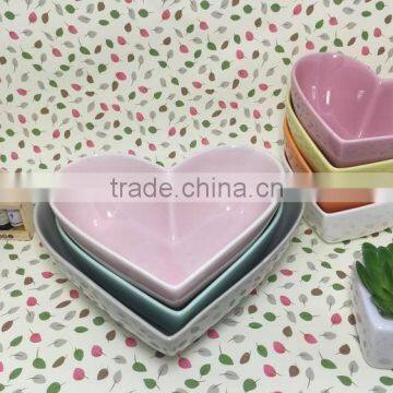 Stocked Heart Shape Sala Bowl,ceramic Soup Bowl for Microwave Oven photo-2