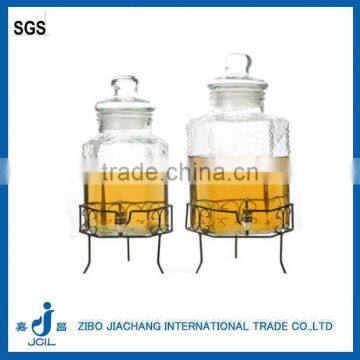 5L Glass Dispenser Jar With Platic Tap and Metal Stand photo-3