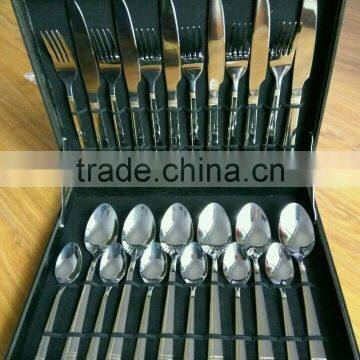 24pcs Stainless Steel Flatware Set in Red Wooden Box and High Quality and Low Price photo-6