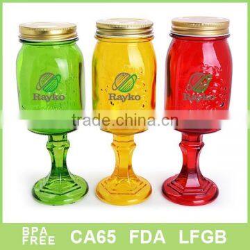 BPA LFGB approved 600ml 22OZ Acrylic AS plastic Single wall manson jar goblet