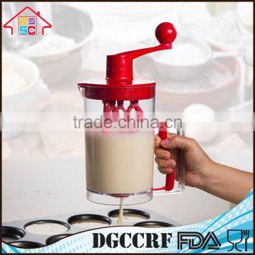 Kitchen Plastic 2-In-1 Cupcake Batter Dispenser Hand Food Cake Dough Mixer Cup photo-6