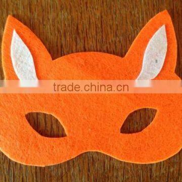 2017 fashion new custom handmade nonwoven polyester felt animal head mask fox face for birthday graduate party costume OEM