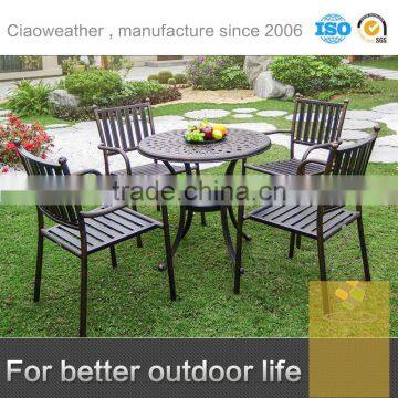 modern cast aluminum dining table chair sets