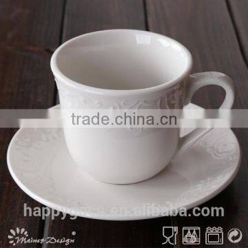 Classical White Porcelain Hotel Usage Coffee Cup & Saucers photo-6