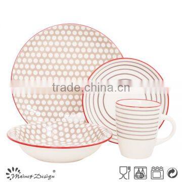 2017 New design ceramic stoneware crockery pad printing dinnerware set