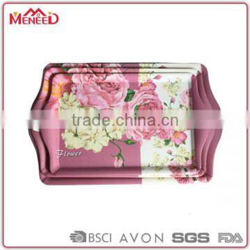 Blossom Flower Printed Custom Melamine Tray for Coffee / Tea Time photo-3
