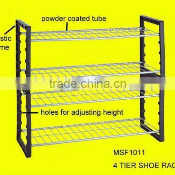 4 tier stackable shoe rack