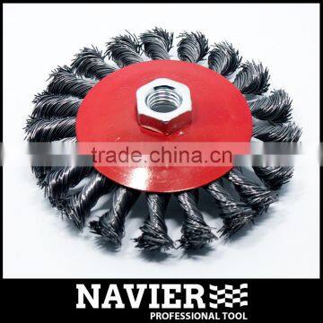 High quality abrasive tools twist knot bevel steel wire brush