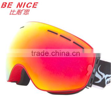 TPU frame and smoke REVO red lens ski goggle, snow goggles, snowboard goggles