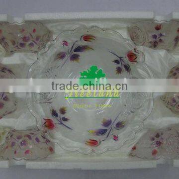 JK044 7pcs Glass Salad Bowl Set With Spray Deco photo-2