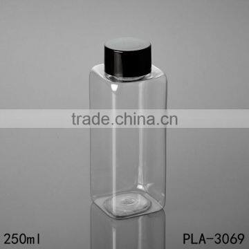 250ml Pet Bottle Silver Aluminum Cap Square Clear Water Plastic Bottle Cosmetic Packaging Factory Price Wholesale photo-5
