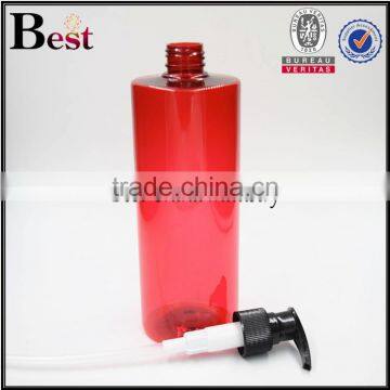 2017 China Wholesaler 500ml Plastic Spray Bottle Red Plastic Spray Bottle Square Shoulder Plastic Spray Bottle With Black Pump photo-3