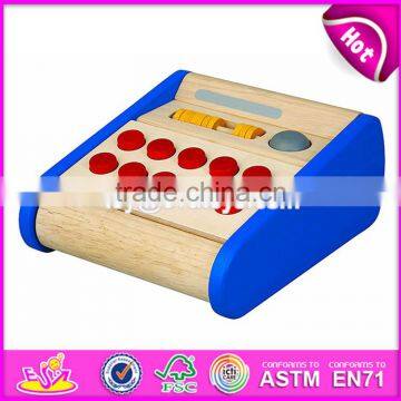 New Style Kids Pretend Play Cash Register Wooden Cashier Toy W10A062 photo-3