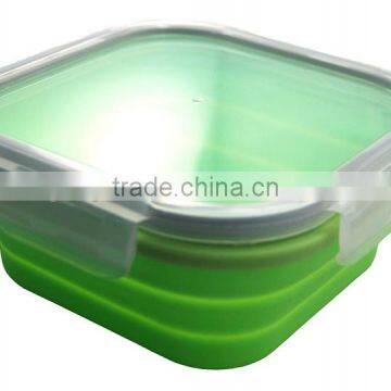 The Large Size Silicone Pack Away Lunch Box Folds Flat photo-5