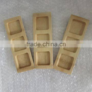 Fashion Bamboo Relish Dish/3holes Bamboo Tray Dish photo-1