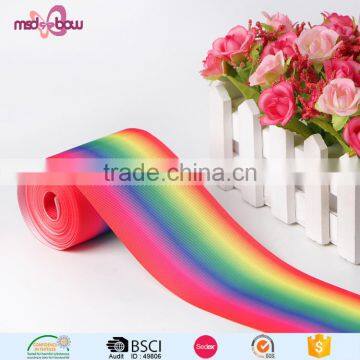 Custom Size Double Face Rainbow Thermal Transfer Grosgrain Ribbon for Gift Box photo-2