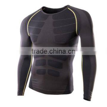 2016 Men Running Cycling Tight Sportswear Long Sleeve Breathable Quick-Dry Basketball Jersey Compression Shirt photo-3