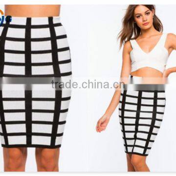 2015 new fashion Windowpane Sweater Pencil Skirt for ladies 51036#