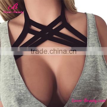 Women Cheap Sexy Black Harness Bra