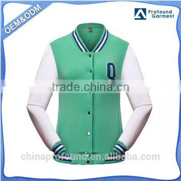 Wholesale Custom Made Sport Jackets Lady Womens Baseball Jacket Woman Bomber Jacket