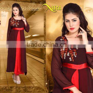 Overlay Diferent Styles Designer Embroidery Kurtis/latest kurti designs/western kurti designs