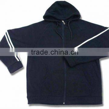 Micro Fleece Polyester Front Zip Hoodie Sweatshirt