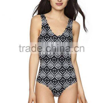 ladies textile with strape one-piece swimwear