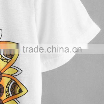 2017 Hot Sale OEM Wholesale New Style Custom Clothes Fashion White Boutique Short Sleeve Kids Printed t Shirt photo-3