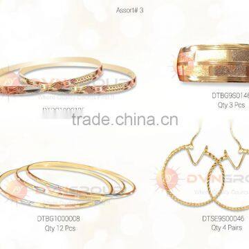 Combo Set Of Jewelry for USD $ 150 With Free Shipping Consists of Three Tone Plated Bangle, Bangle Earrings, Hoops, Rings, Etc. photo-3