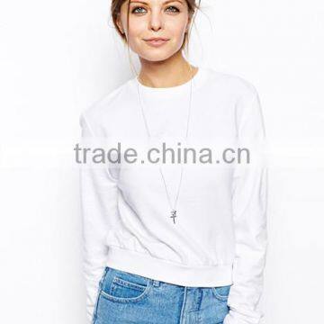 Crewneck plain white crop hoodies sweatshirt blank