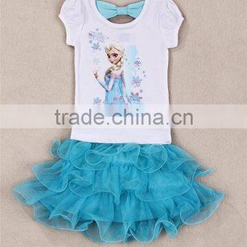 High fashion childrens clothing white t-shirt tutu dress professional ballet tutu baby tutu dress