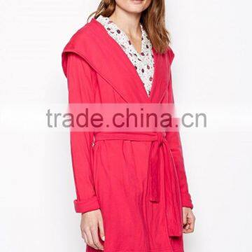 Rose pink blank women hooded pajamas