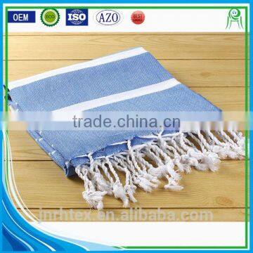 New Design Custom Cooling Navy Blue Beach Towel With Tassel photo-3