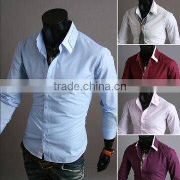 Wholesale Walson 100%cotton Men's Formal Shirt, Light Blue Business Man Shirt , Cheap Mens Business Shirts Apparel